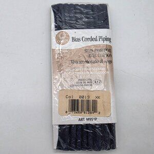 Coats Bias Corded Piping Black 2.5 Yards 50% Polyester 50% Cotton Sewing Trim